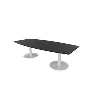 Talk neuvottelupöytä 240x90/120x74 cm, ellipsi, valkoiset pilarijalat