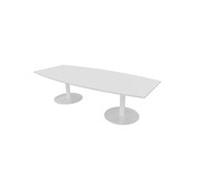 Talk neuvottelupöytä 270x90/120x74 cm, ellipsi, valkoiset pilarijalat