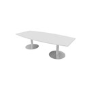Talk -neuvottelupöytä. 270x90/120x74 cm, ellipsi, hopeat pilarijalat