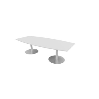 Talk neuvottelupöytä 270x90/120x74 cm, ellipsi, hopeat pilarijalat