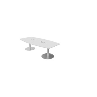 Talk neuvottelupöytä 270x90/120x74 cm, ellipsi, hopeat pilarijalat