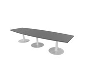 Talk neuvottelupöytä 350x90/120x74 cm, ellipsi, valkoiset pilarijalat