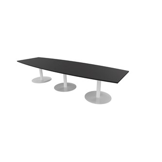 Talk neuvottelupöytä 350x90/120x74 cm, ellipsi, valkoiset pilarijalat