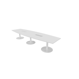 Talk neuvottelupöytä 420x90/120x74 cm, ellipsi, valkoiset pilarijalat