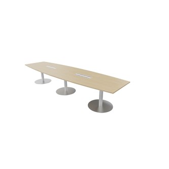 Talk neuvottelupöytä 420x90/120x74 cm, ellipsi, hopeat pilarijalat