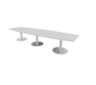 Talk neuvottelupöytä 420x90/120x74 cm, ellipsi, hopeat pilarijalat