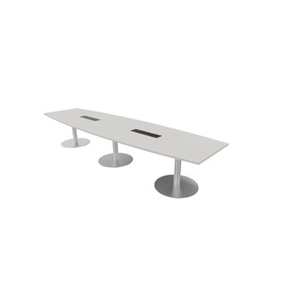 Talk neuvottelupöytä 420x90/120x74 cm, ellipsi, hopeat pilarijalat