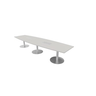Talk neuvottelupöytä 420x90/120x74 cm, ellipsi, hopeat pilarijalat