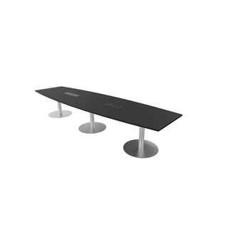 Talk neuvottelupöytä 420x90/120x74 cm, ellipsi, hopeat pilarijalat