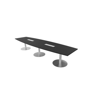 Talk neuvottelupöytä 420x90/120x74 cm, ellipsi, hopeat pilarijalat