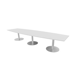 Talk neuvottelupöytä 420x90/120x74 cm, ellipsi, hopeat pilarijalat