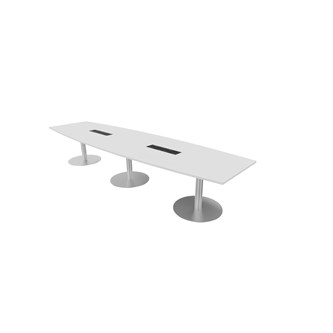Talk neuvottelupöytä 420x90/120x74 cm, ellipsi, hopeat pilarijalat