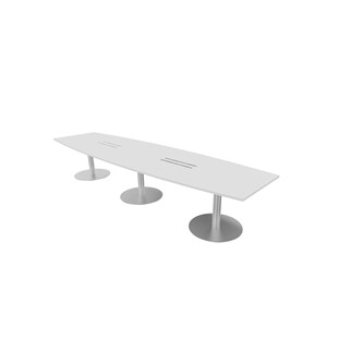 Talk neuvottelupöytä 420x90/120x74 cm, ellipsi, hopeat pilarijalat