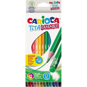 Värikynä Carioca Tita, kumipää, 12 väriä