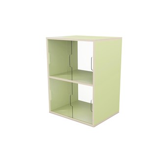 Fixa vitriinikaappi 2:2, plexiliukuovet ja -takaseinä, S36/46 cm