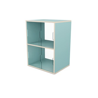 Fixa vitriinikaappi 2:2, plexiliukuovet ja -takaseinä, S36/46 cm