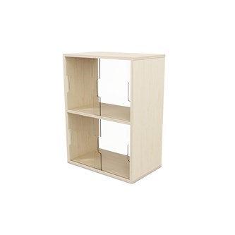 Fixa vitriinikaappi 2:2, plexiliukuovet ja -takaseinä, S36/46 cm
