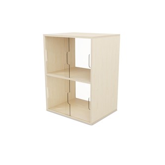 Fixa vitriinikaappi 2:2, plexiliukuovet ja -takaseinä, S36/46 cm