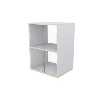 Fixa vitriinikaappi 2:2, plexiliukuovet ja -takaseinä, S36/46 cm