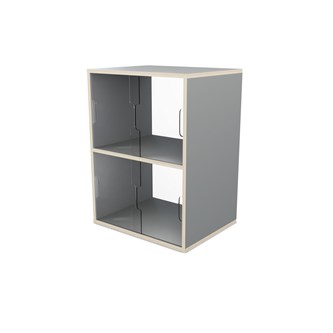 Fixa vitriinikaappi 2:2, plexiliukuovet ja -takaseinä, S36/46 cm
