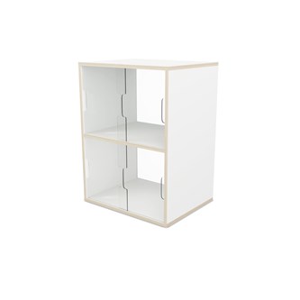 Fixa vitriinikaappi 2:2, plexiliukuovet ja -takaseinä, S36/46 cm