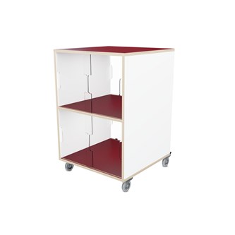 Fixa vitriinikaappi tupla 2:2, pyörillä,  plexiliukuovet ja valkotaulut, S58 cm
