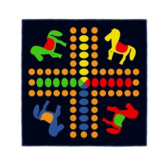 Ludo-matto, 100x100 cm