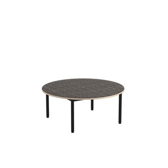 12:38 BX Pöytä Akustik Optimal Linoleum, ø 120 cm, musta jalusta