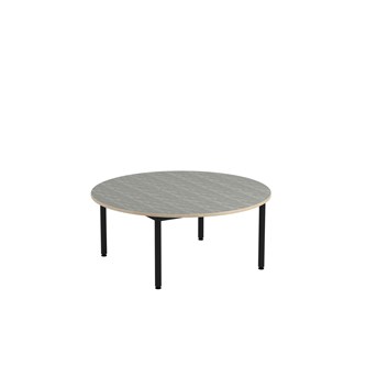 12:38 BX Pöytä Akustik Optimal Linoleum, ø 120 cm, musta jalusta
