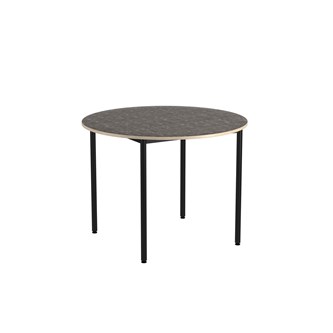 12:38 BX Pöytä Akustik Optimal Linoleum, ø 120 cm, musta jalusta