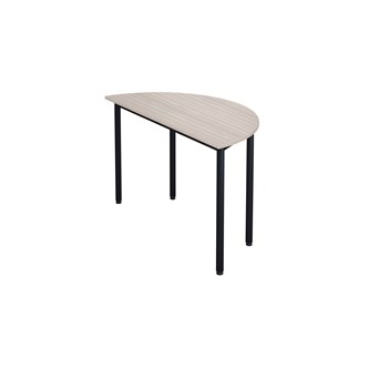 12:38 FSC BX Pöytä Akustik Optimal Laminat, puolipyöreä 120/60 cm, musta jalusta