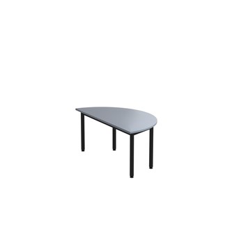 12:38 FSC BX Pöytä Akustik Optimal Laminat, puolipyöreä 120/60 cm, musta jalusta