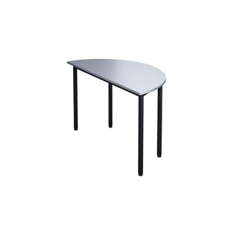 12:38 FSC BX Pöytä Akustik Optimal Laminat, puolipyöreä 120/60 cm, musta jalusta