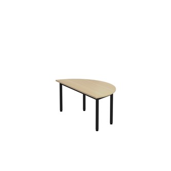 12:38 FSC BX Pöytä Akustik Optimal Laminat, puolipyöreä 120/60 cm, musta jalusta