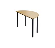 12:38 FSC BX Pöytä Akustik Optimal Laminat, puolipyöreä 120/60 cm, musta jalusta