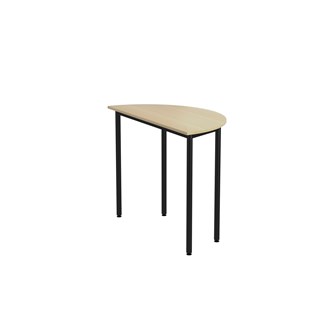 12:38 FSC BX Pöytä Akustik Optimal Laminat, puolipyöreä 120/60 cm, musta jalusta