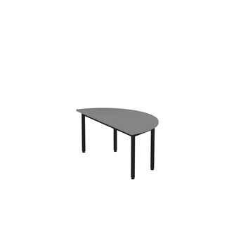 12:38 FSC BX Pöytä Akustik Optimal Laminat, puolipyöreä 120/60 cm, musta jalusta