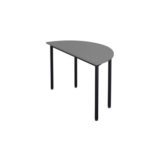 12:38 FSC BX Pöytä Akustik Optimal Laminat, puolipyöreä 120/60 cm, musta jalusta