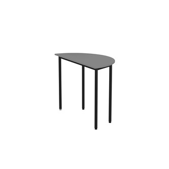 12:38 FSC BX Pöytä Akustik Optimal Laminat, puolipyöreä 120/60 cm, musta jalusta