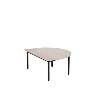 12:38 FSC BX Pöytä Akustik Optimal Laminat, puolipyöreä 120/90 cm, musta jalusta