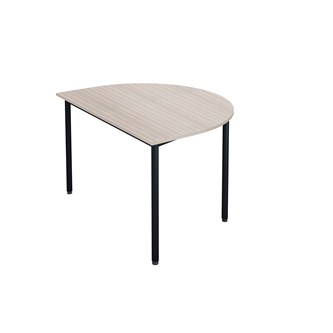 12:38 FSC BX Pöytä Akustik Optimal Laminat, puolipyöreä 120/90 cm, musta jalusta