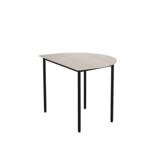 12:38 FSC BX Pöytä Akustik Optimal Laminat, puolipyöreä 120/90 cm, musta jalusta