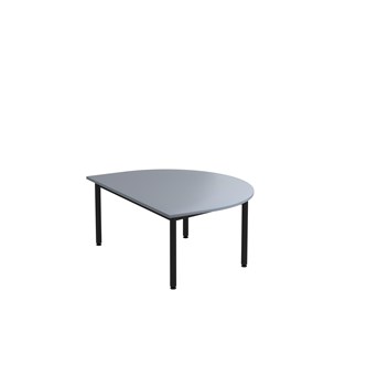 12:38 FSC BX Pöytä Akustik Optimal Laminat, puolipyöreä 120/90 cm, musta jalusta