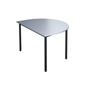 12:38 FSC BX Pöytä Akustik Optimal Laminat, puolipyöreä 120/90 cm, musta jalusta