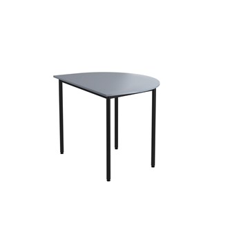 12:38 FSC BX Pöytä Akustik Optimal Laminat, puolipyöreä 120/90 cm, musta jalusta