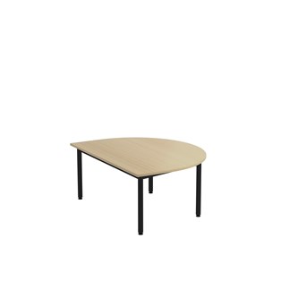 12:38 FSC BX Pöytä Akustik Optimal Laminat, puolipyöreä 120/90 cm, musta jalusta