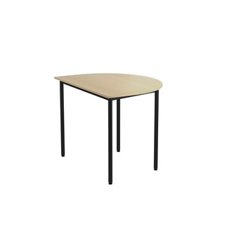 12:38 FSC BX Pöytä Akustik Optimal Laminat, puolipyöreä 120/90 cm, musta jalusta