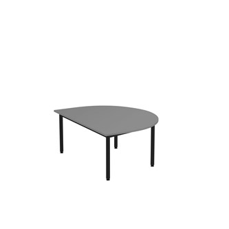 12:38 FSC BX Pöytä Akustik Optimal Laminat, puolipyöreä 120/90 cm, musta jalusta
