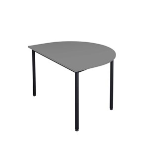 12:38 FSC BX Pöytä Akustik Optimal Laminat, puolipyöreä 120/90 cm, musta jalusta
