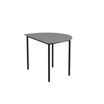 12:38 FSC BX Pöytä Akustik Optimal Laminat, puolipyöreä 120/90 cm, musta jalusta